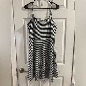 SHEIN curve 2XL adjustable strap black and white strapped mini dress